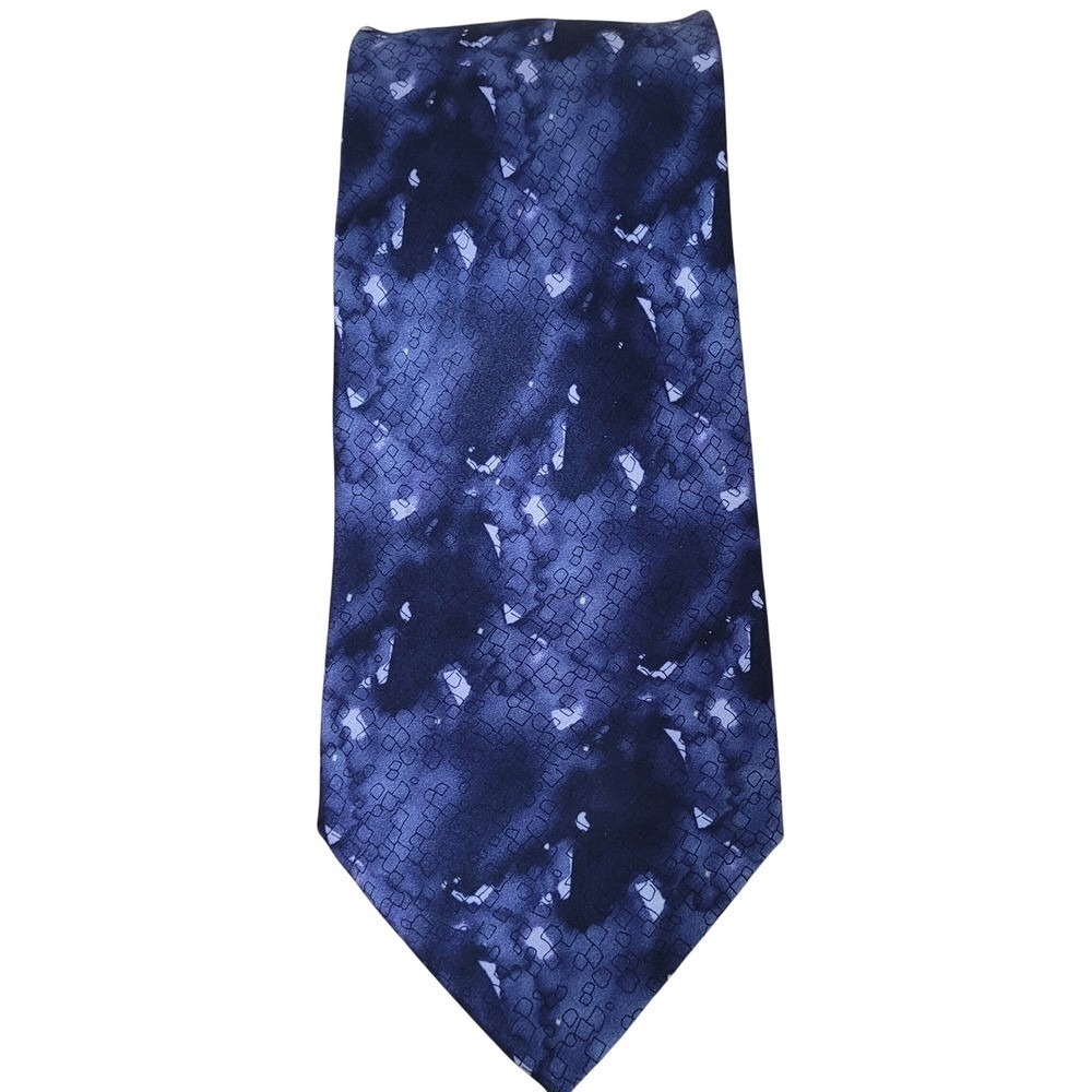 J. Garcia Necktie Silk Blue Abstract Pattern‎ Vintage Designer Mens Tie